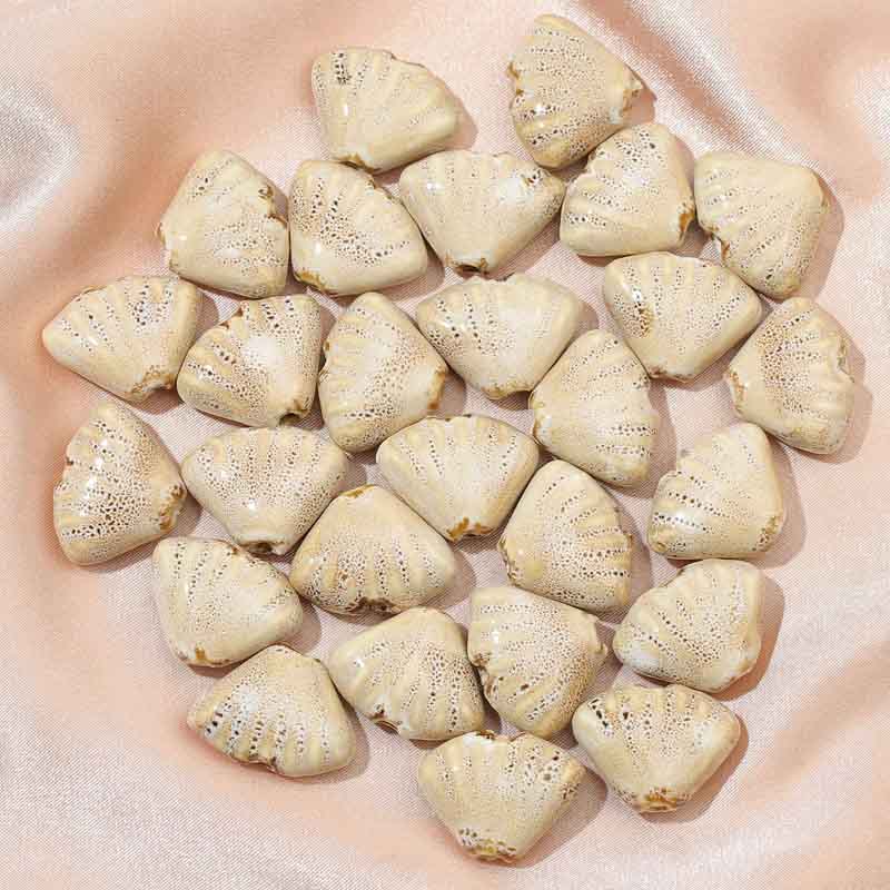 Fiasrel 10pcs Monochrome shell ceramic beads