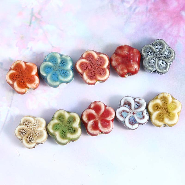 Fiasrel diy flat flake ceramic beads