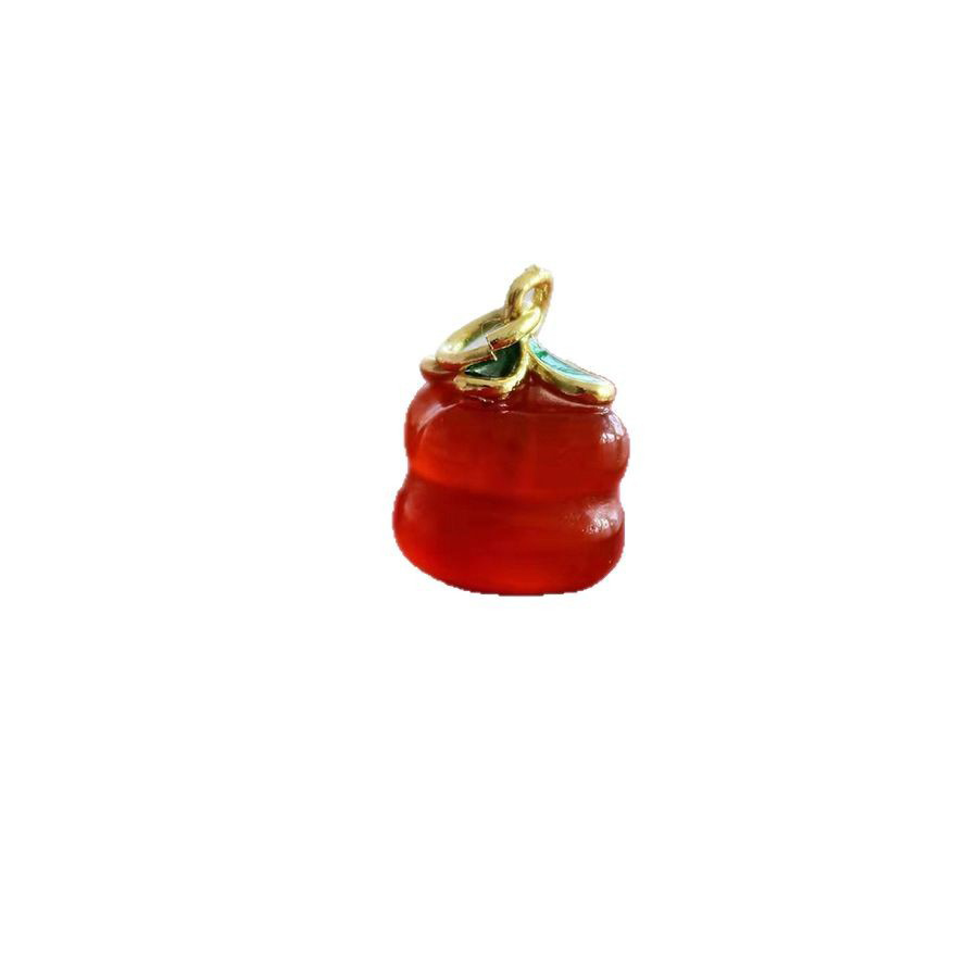 Fiasrel Red agate persimmon Drop Pendant