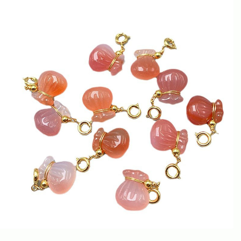 Fiasrel A scarlet agate money bag Drop Pendant