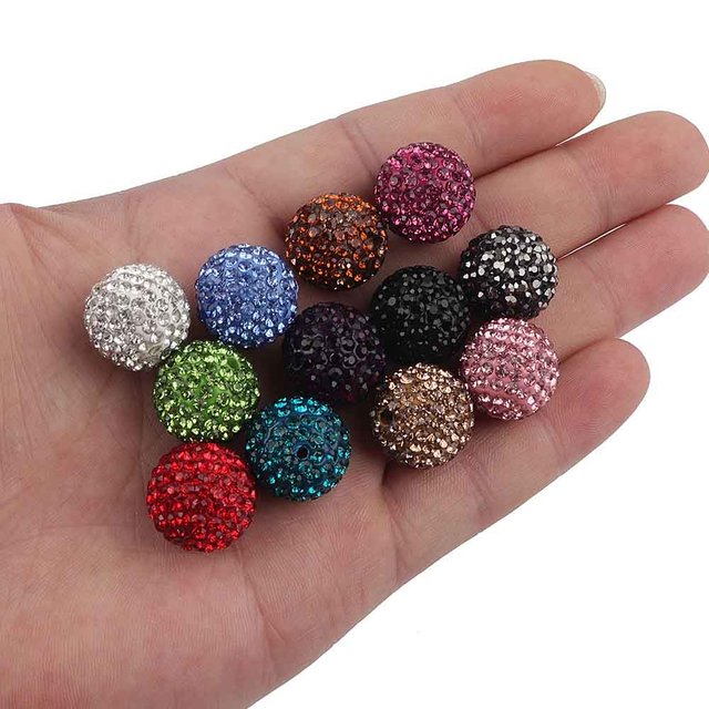 Fiasrel 16mm Drill ball clay DIY Shamballa Beads