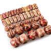 Fiasrel Mixed-style patterned wood beads