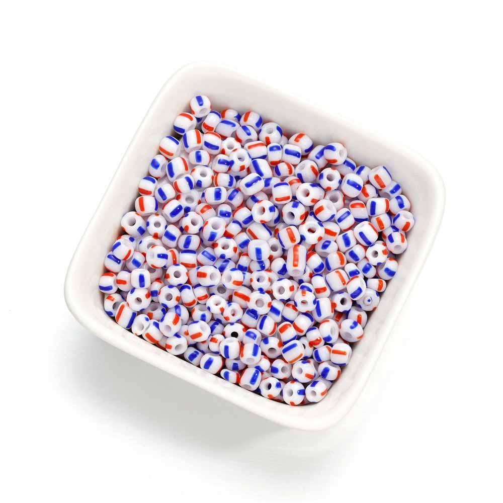 Fiasrel 4mm Glass Seed Beads - Two-Tone Watermelon DIY Beads