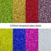 Fiasrel 2/3/4mm Glass Transparent Seed Beads - Bulk Loose Beading 
