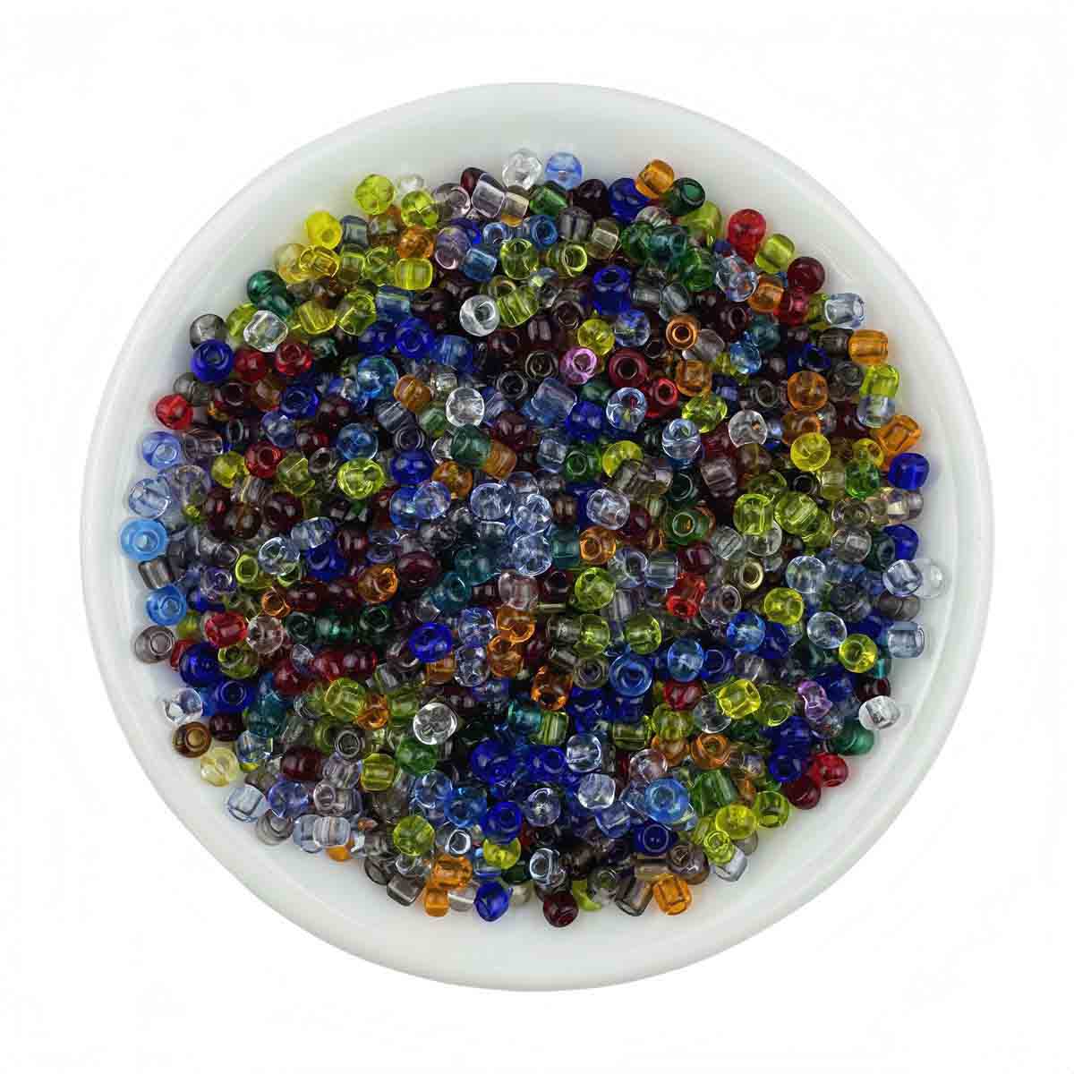 Fiasrel 2/3/4mm Glass Transparent Seed Beads - Bulk Loose Beading 