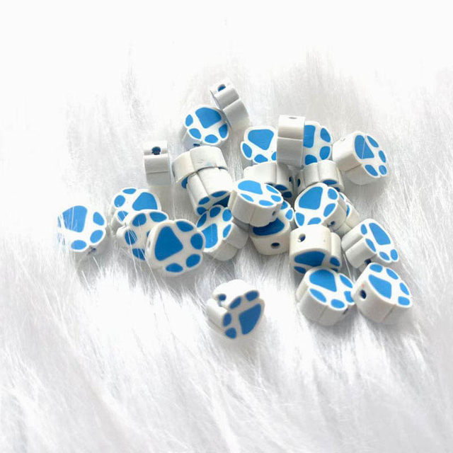 Fiasrel 50pcs Cat paw soft clay beads