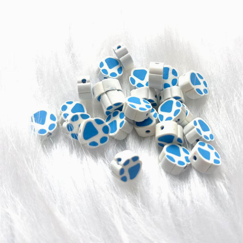 Fiasrel 50pcs Cat paw soft clay beads