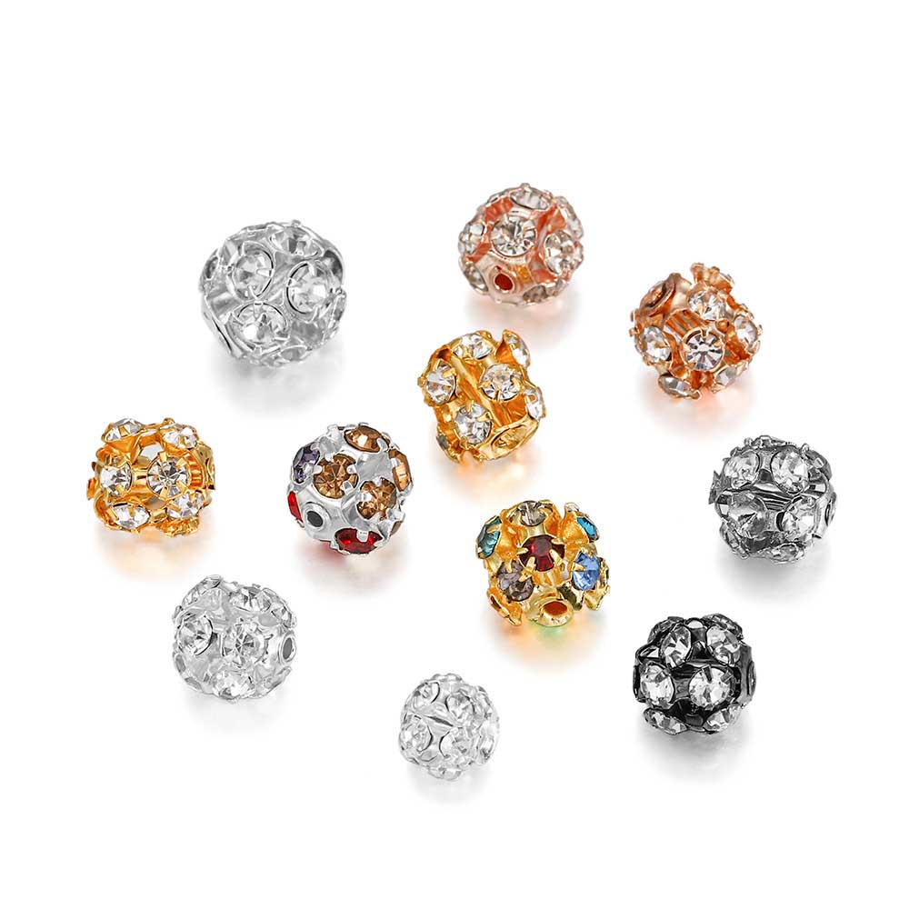 Fiasrel 30pcs 6/8/10mm Soft clay drill balls DIY Shamballa Beads