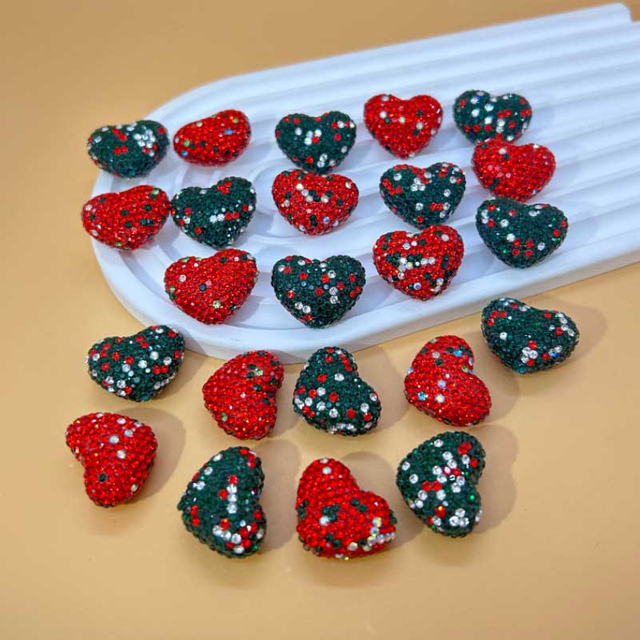 Fiasrel 20pcs Christmas is filled with hearts DIY Shamballa Beads