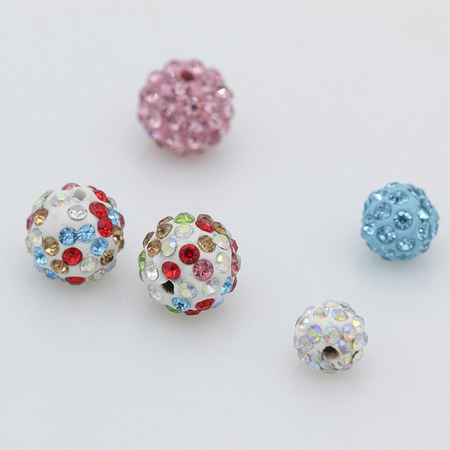 Fiasrel 20pcs Water-diamond soft clay balls DIY Shamballa Beads