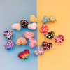 Fiasrel 6pcs Heart-shaped colored clay drill DIY Shamballa Beads