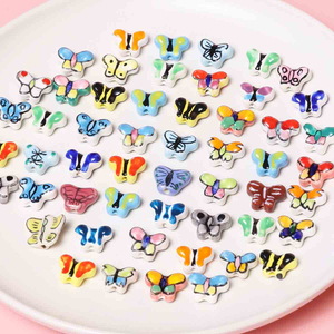 Fiasrel diy hand-painted butterfly ceramic beads