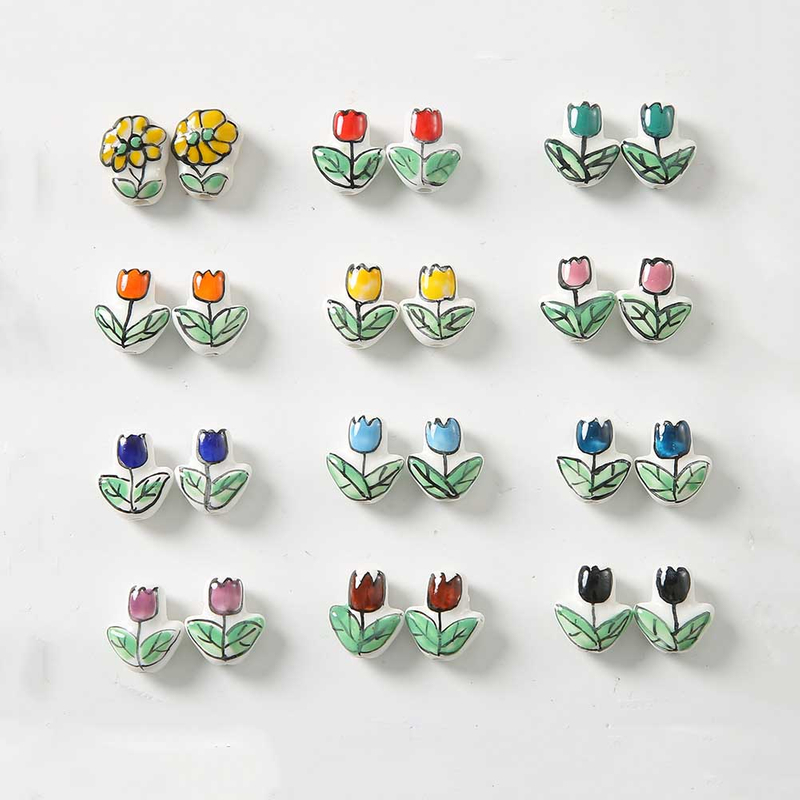 Fiasrel Tulip perforated ceramic beads