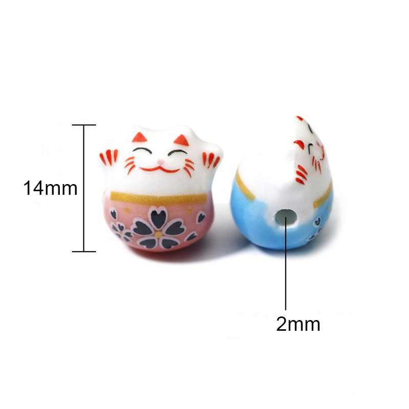 Fiasrel Ceramic Maneki Neko loose beads