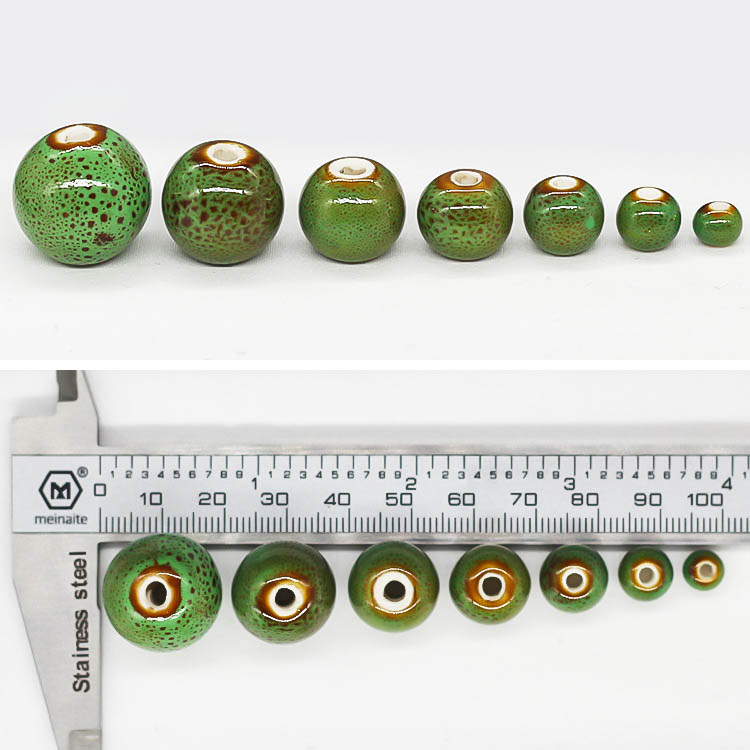 Fiasrel Flower-glazed round bead ceramic beads