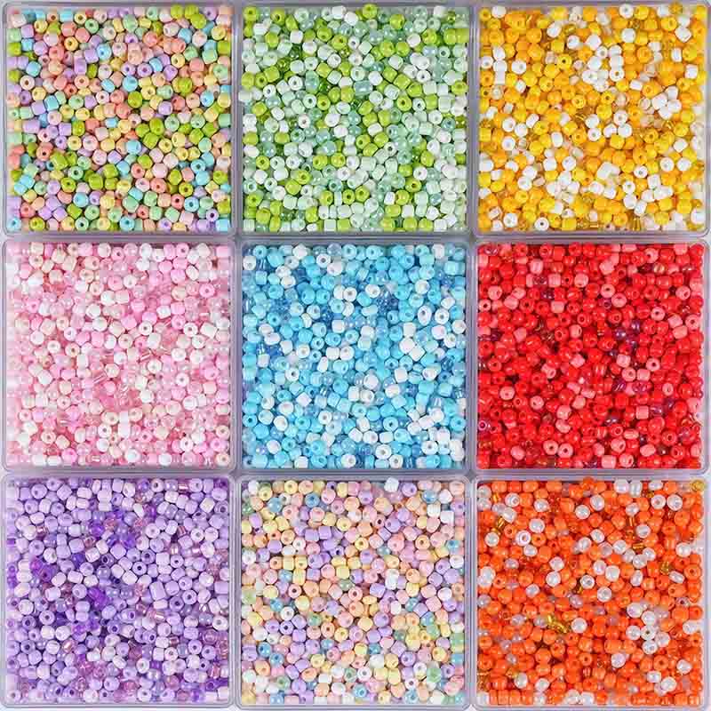 Fiasrel 3/4mm Multicolor Seed Beads for Handmade DIY