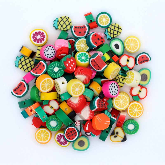 Fiasrel 100pcs diy mixed-color accessory soft clay beads