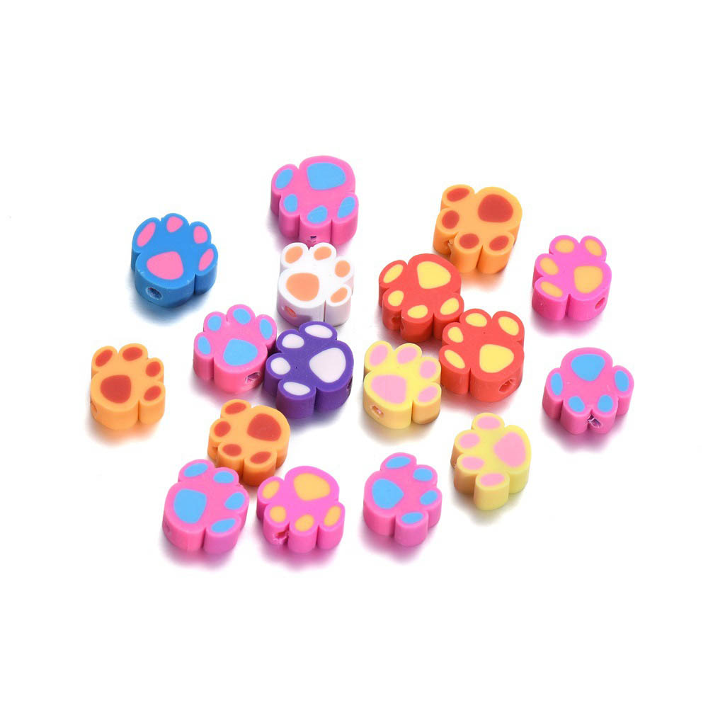 Fiasrel 200pcs Cartoon animal bear claw soft clay beads