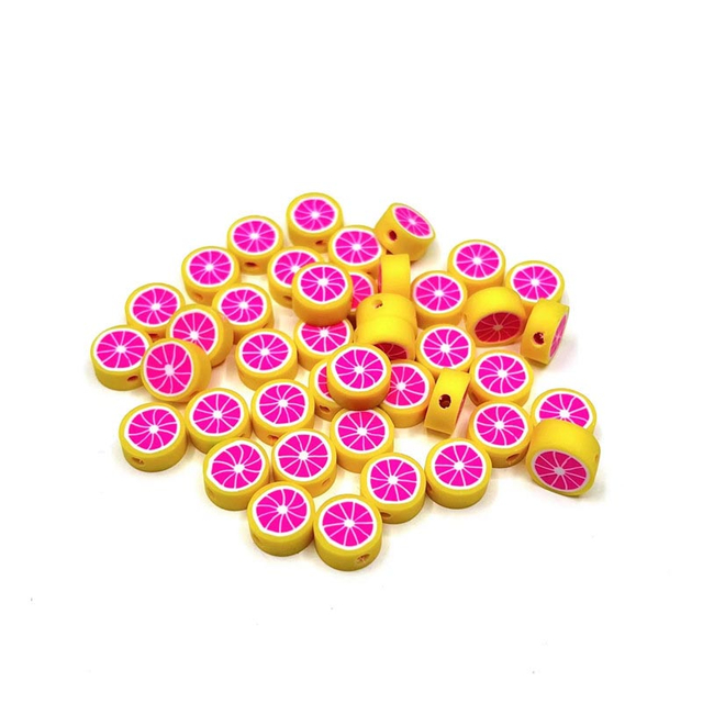 Fiasrel 200pcs Fruit perforated soft ceramic beads