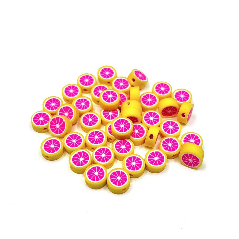 Fiasrel 200pcs Fruit perforated soft ceramic beads
