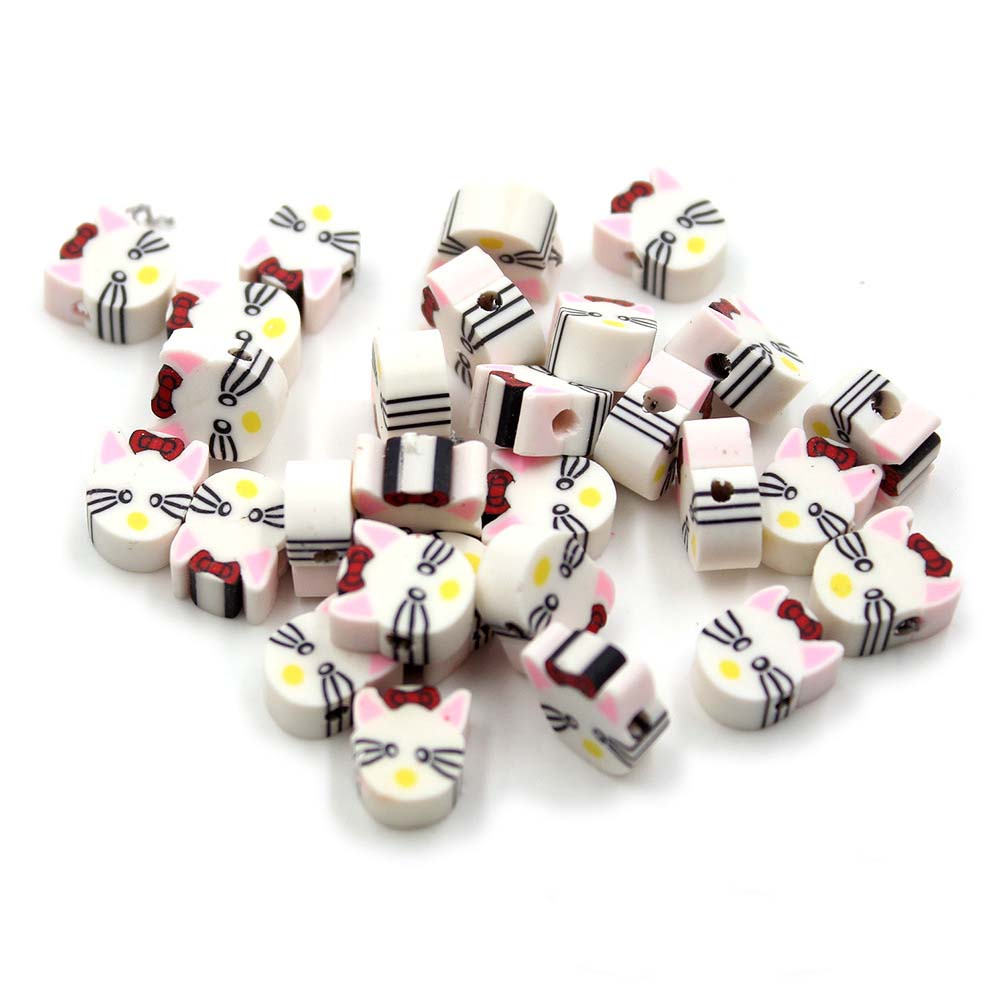 Fiasrel 1000pcs Children's diy kitten soft clay beads