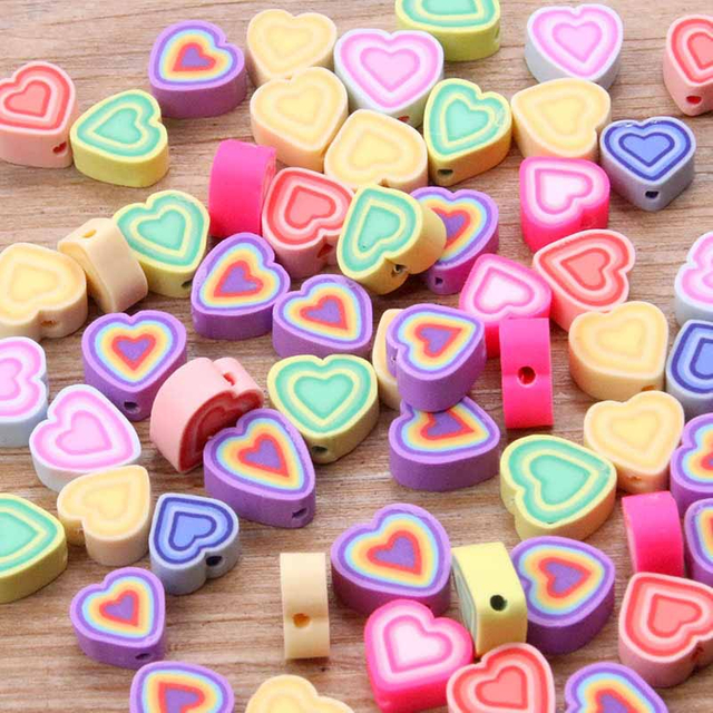 Fiasrel 20pcs Variegated star-shaped soft clay beads