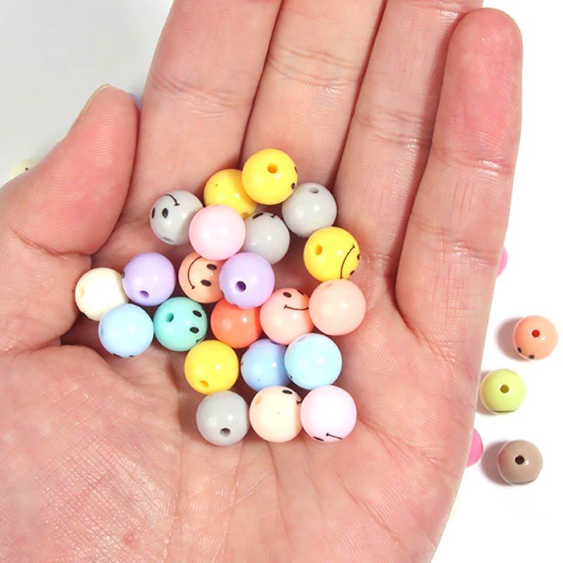 Fiasrel 10-18mm Colorful cartoon smiling face beads