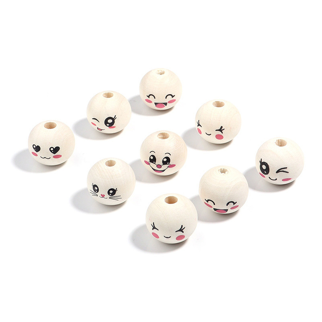 Fiasrel 100pcs 20mm Hemu Smiley face beads