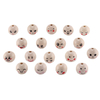 Fiasrel 100pcs 20mm Three-color smiley face wooden beads