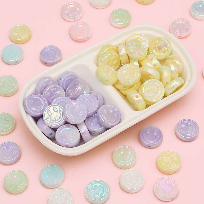 Fiasrel Cute and colorful smiley face beads
