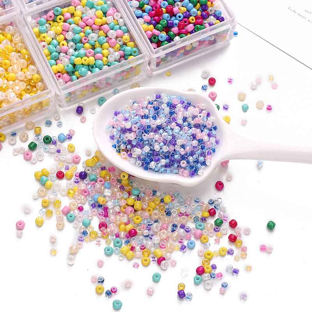 Fiasrel 2mm Multi-Color Glass Seed Beads - DIY Craft Beads