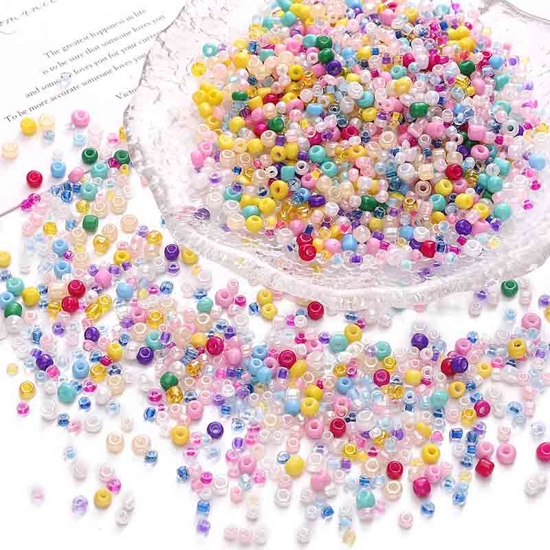 Fiasrel 2mm Multi-Color Glass Seed Beads - DIY Craft Beads