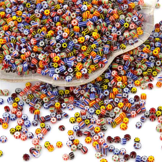 Fiasrel 3mm Glass Seed Beads - Colorful Watermelon Beads