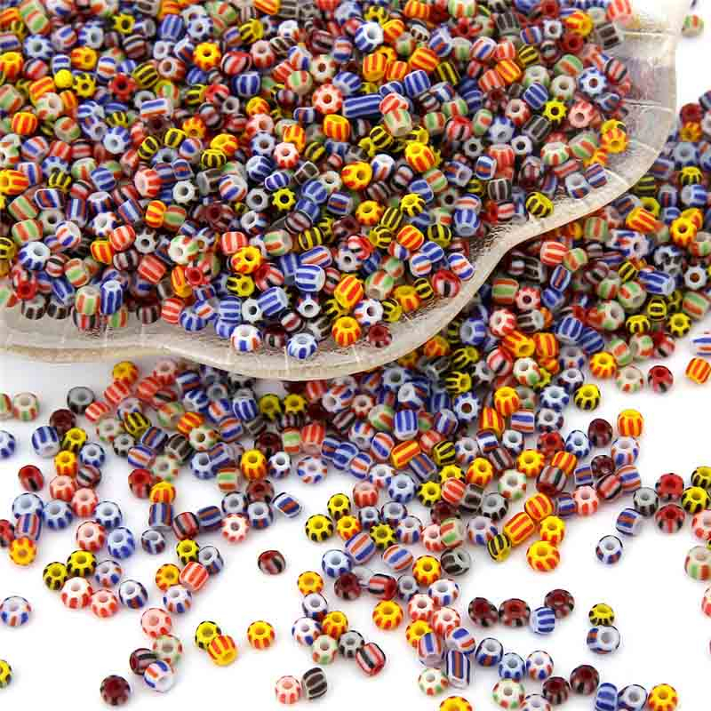Fiasrel 3mm Glass Seed Beads - Colorful Watermelon Beads