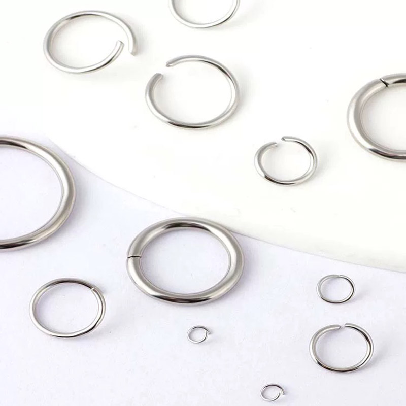 Fiasrel 100pcs Stainless steel open ring silver circular ring accessory