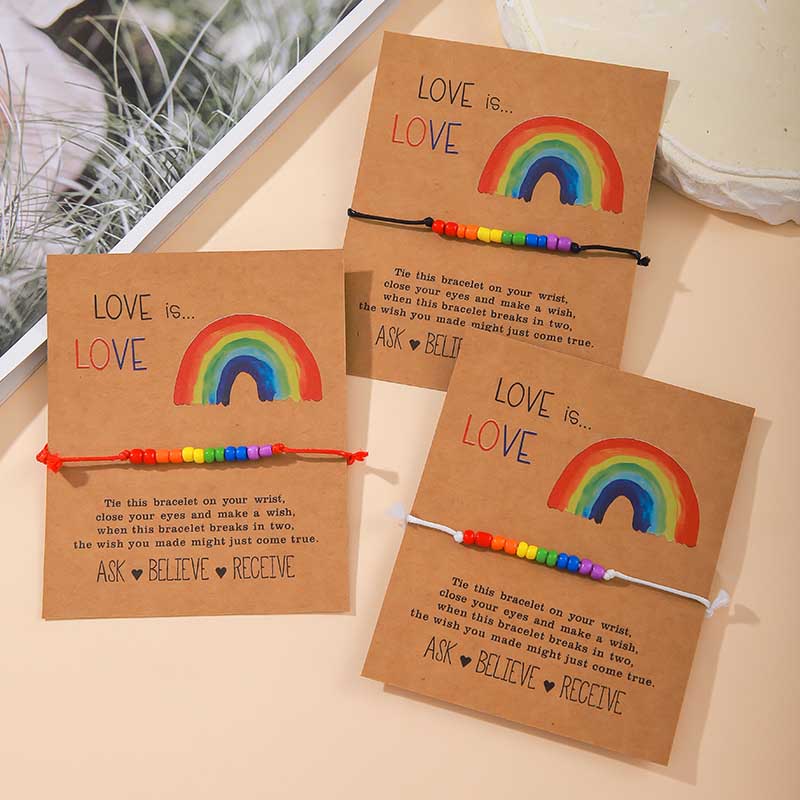 Fiasrel Ranbow Handmade Seed Beads Bracelet