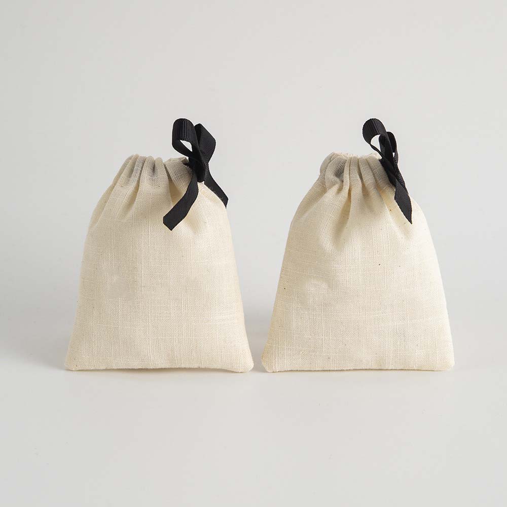 Fiasrel Bamboo joint cotton fabric drawstring bag