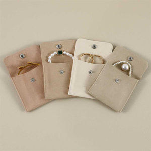 Fiasrel 8*8cm 10pcs Super-fiber snap jewelry bag