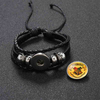 Fiasrel Handwork Knitting Leather Bracelet Harry Magic Bangle Potter Badge Bracelet Jewelry 