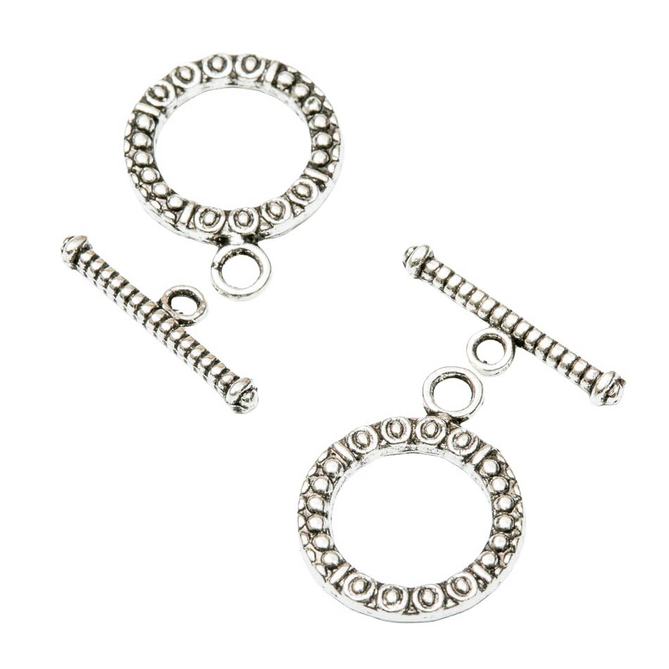 Fiasrel 10pcs DIY Antique Silver Color Plated Zinc Alloy Toggle Jewelry Clasps