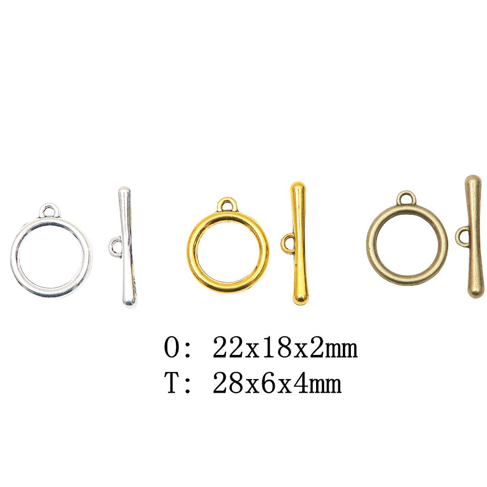 Fiasrel 10pcs Alloy Toggle Ring Bar Clasps for Jewelry Bracelet Necklace Making Accessories