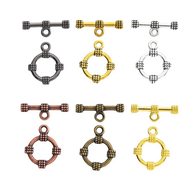 Fiasrel 10pcs DIY Handmade Jewelry Findings Round OT Rope Buckle Assembly Simple Bracelet Connection Clasp Accessories