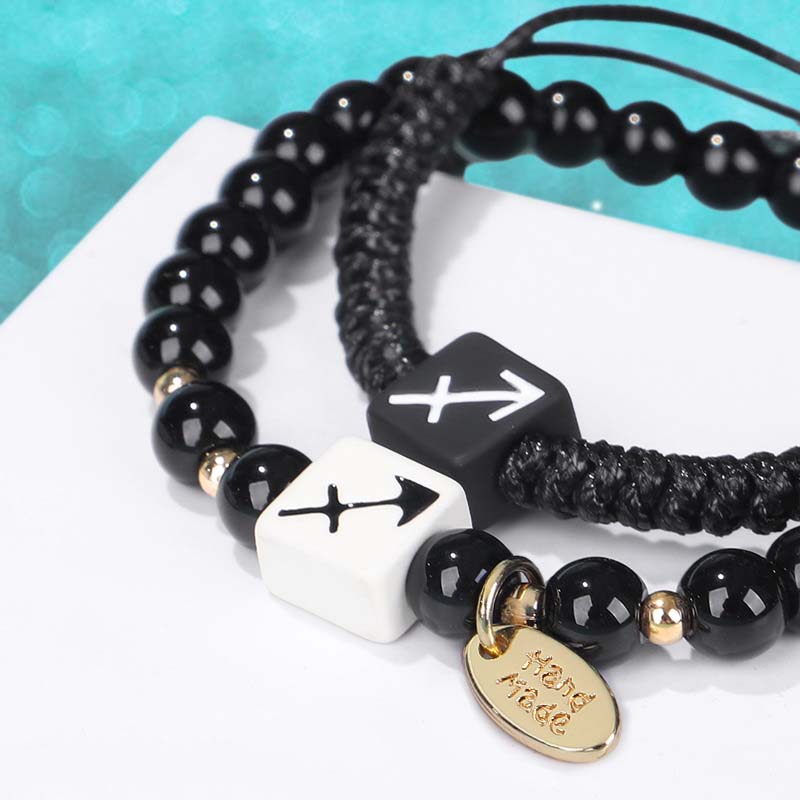 Fiasrel Birthday Bracelets Handmade Adjustable Bracelets Couples Zodiac Bracelet