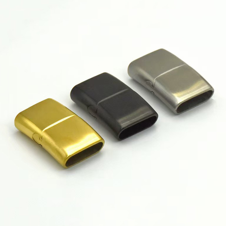 Fiasrel 5pcs Jewelry Bracelet Magnetic Gold Clasp Leather Bracelet Clasp Stainless Steel Magnetic Clasps for Jewelry Making