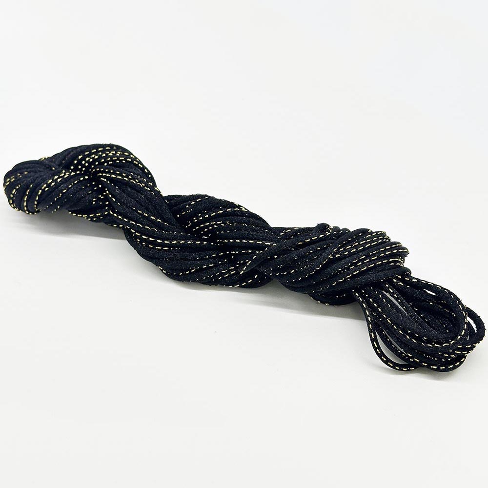 Fiasrel 2.5mm DIY Handmade Macrame Braided Cord String Polyester Nylon Thread with Golden Thread