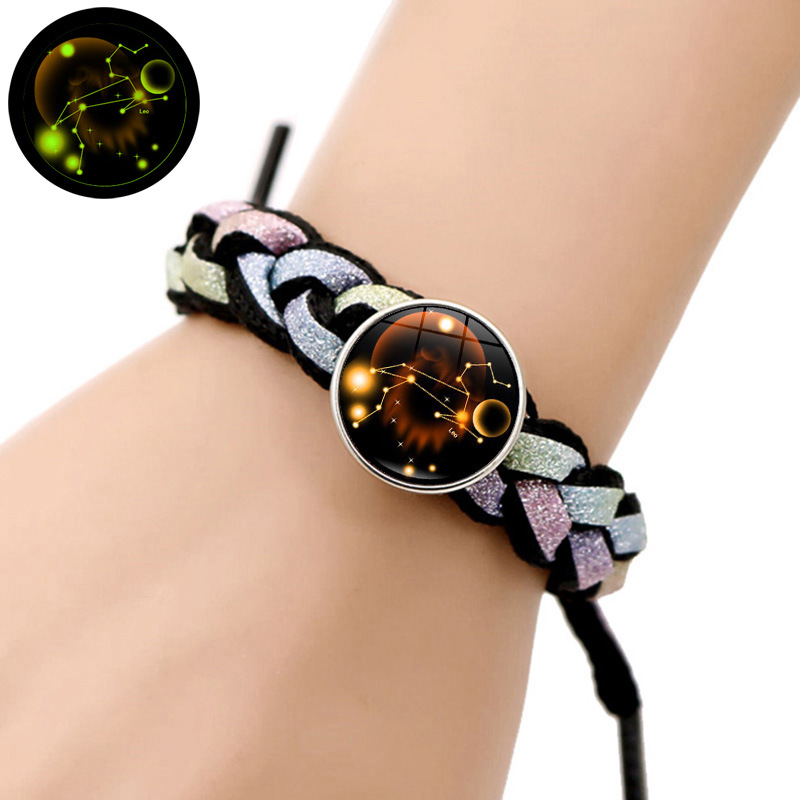 Fiasrel 12 Zodiac Signs Braided Bracelets for Couple
