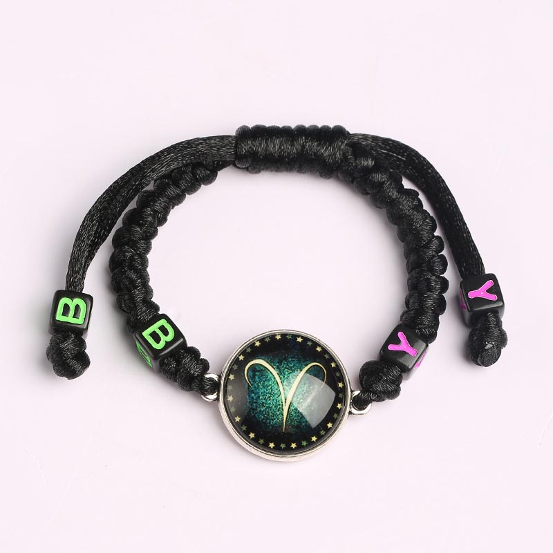 Fiasrel 12 Constellations Fashion Hand-woven Rope Bracelet European Jewelry Couple Bracelet