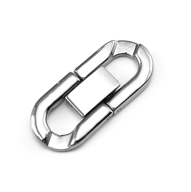 Fiasrel 5pcs Jewelry DIY Accessories 304 Stainless Steel Polished Necklace Buckle Ornaments Jewelry Bracelet U-shaped Cuban Buckle