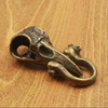 Fiasrel Brass EDC Bird Head Skull Keychain DIY Accessories Paracord Bead Retro Brass DIY Keychain Clasps