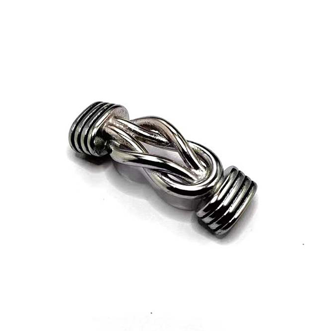 Fiasrel Stainless Steel Vintage Connector DIY Jewelry Clasp Leather Cord for Men Bracelets 6 *12mm